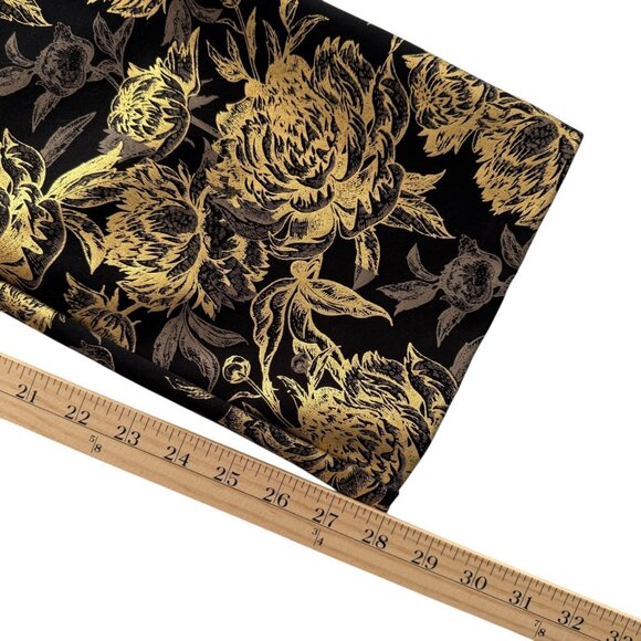 Soft Surroundings Mini Boot Cut Moonstruck Gold Metallic Floral Pull On Stretch - Picture 10 of 13